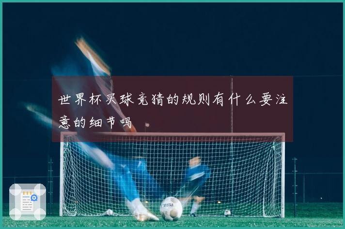 世界杯买球竞猜的规则有什么要注意的细节吗