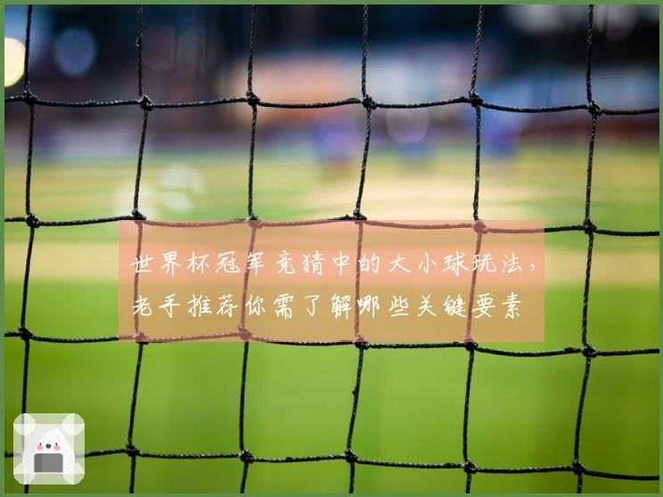 世界杯冠军竞猜中的大小球玩法，老手推荐你需了解哪些关键要素